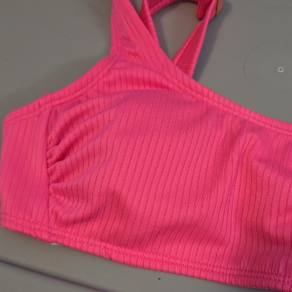 (J35) Wild Fable Pink Asymmetrical Bikini Top - Picture 3 of 5